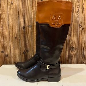 Tommy Hilfiger TW DREA2 Women's Black Brown Boots Size 6.5 NWOB